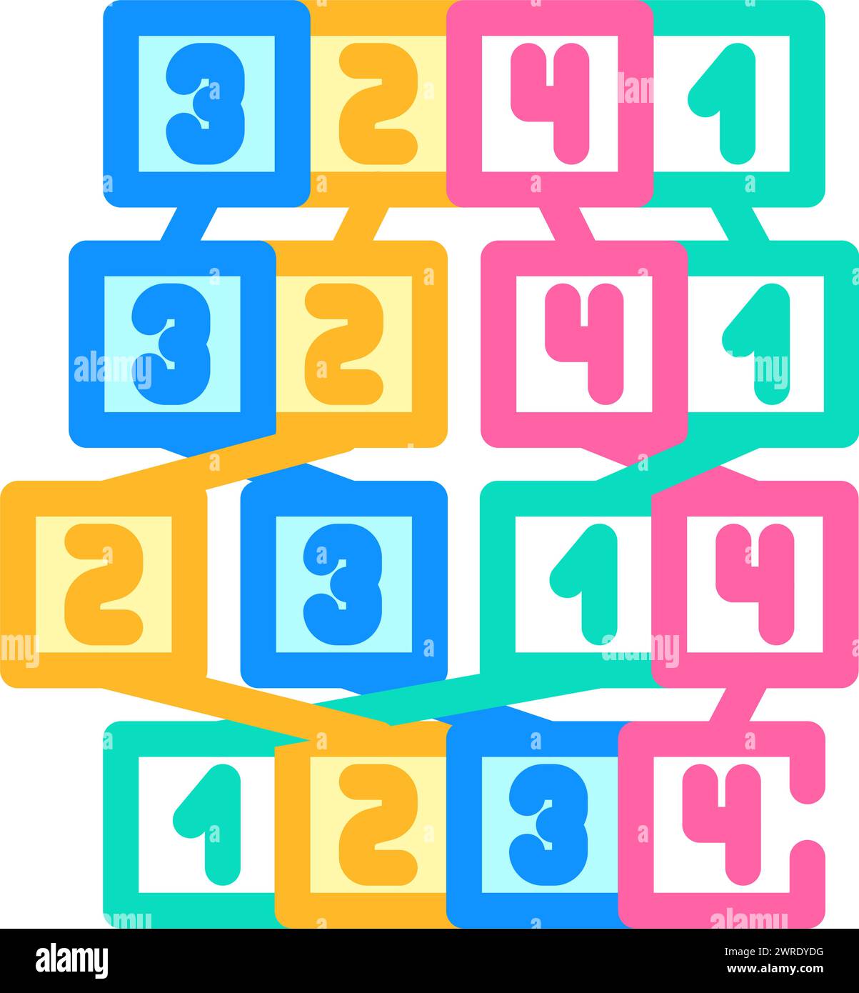 mergesort algorithm color icon vector illustration Stock Vector Image ...