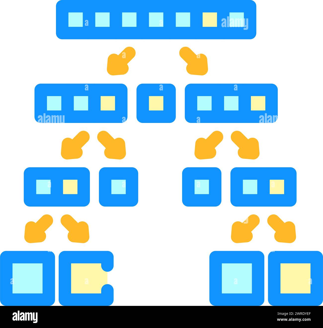 quicksort algorithm color icon vector illustration Stock Vector Image ...