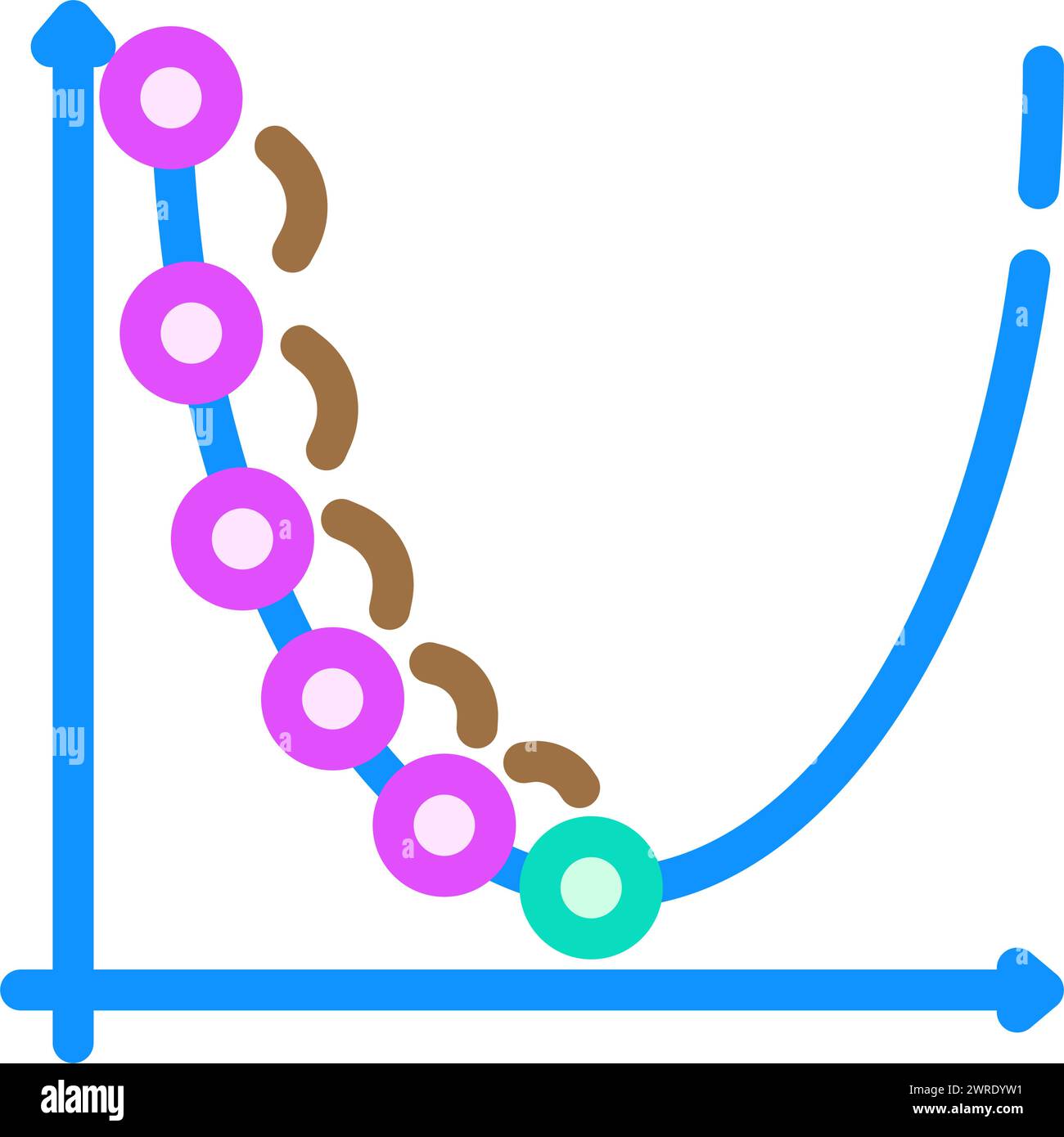 gradient descent algorithm color icon vector illustration Stock Vector ...