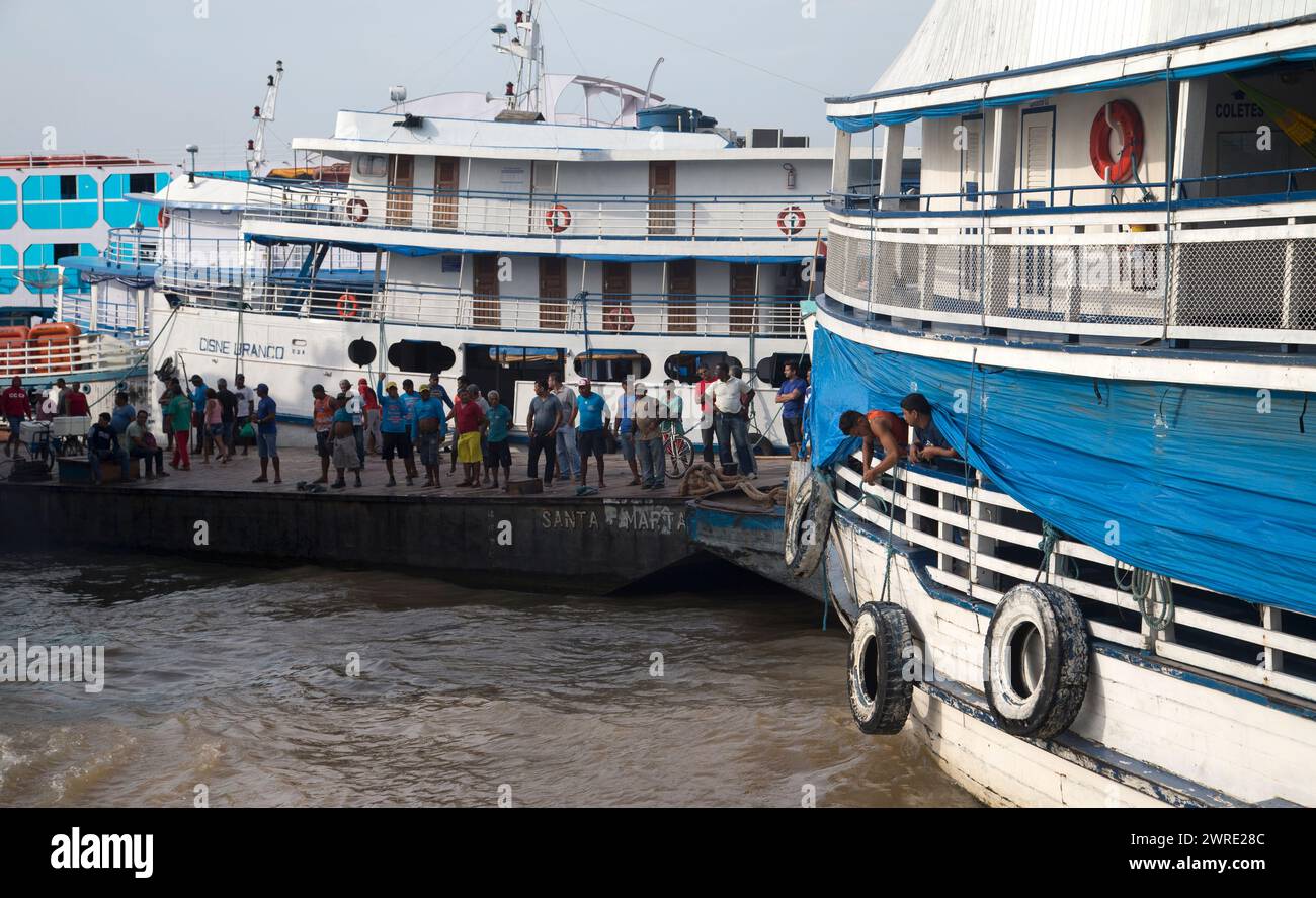 08/10/15  Arriving in Santarém after a two day voyage up the Amazon from  Macapá ferry boat Bruno,  Amazon, Brazil.  All Rights Reserved: F Stop Press Stock Photo