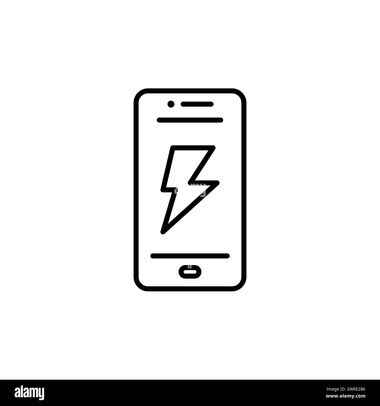 Phone charging icon. Vector illustration isolated on white background. Stock Vector