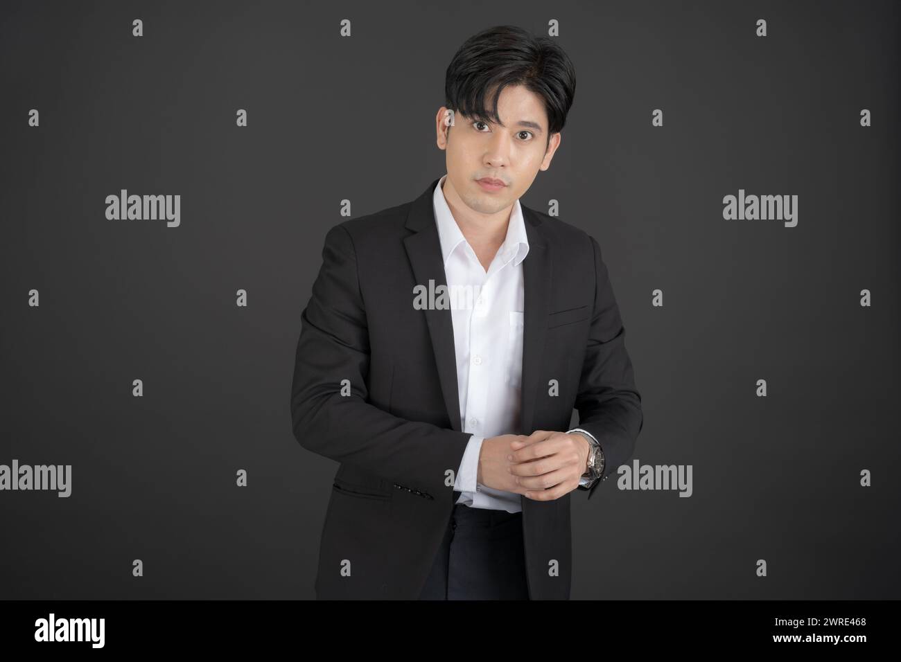 Business man wearing a black suit