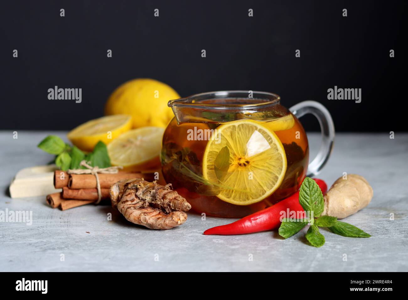 Lemon tea. Healthy eating concept. Stock Photo