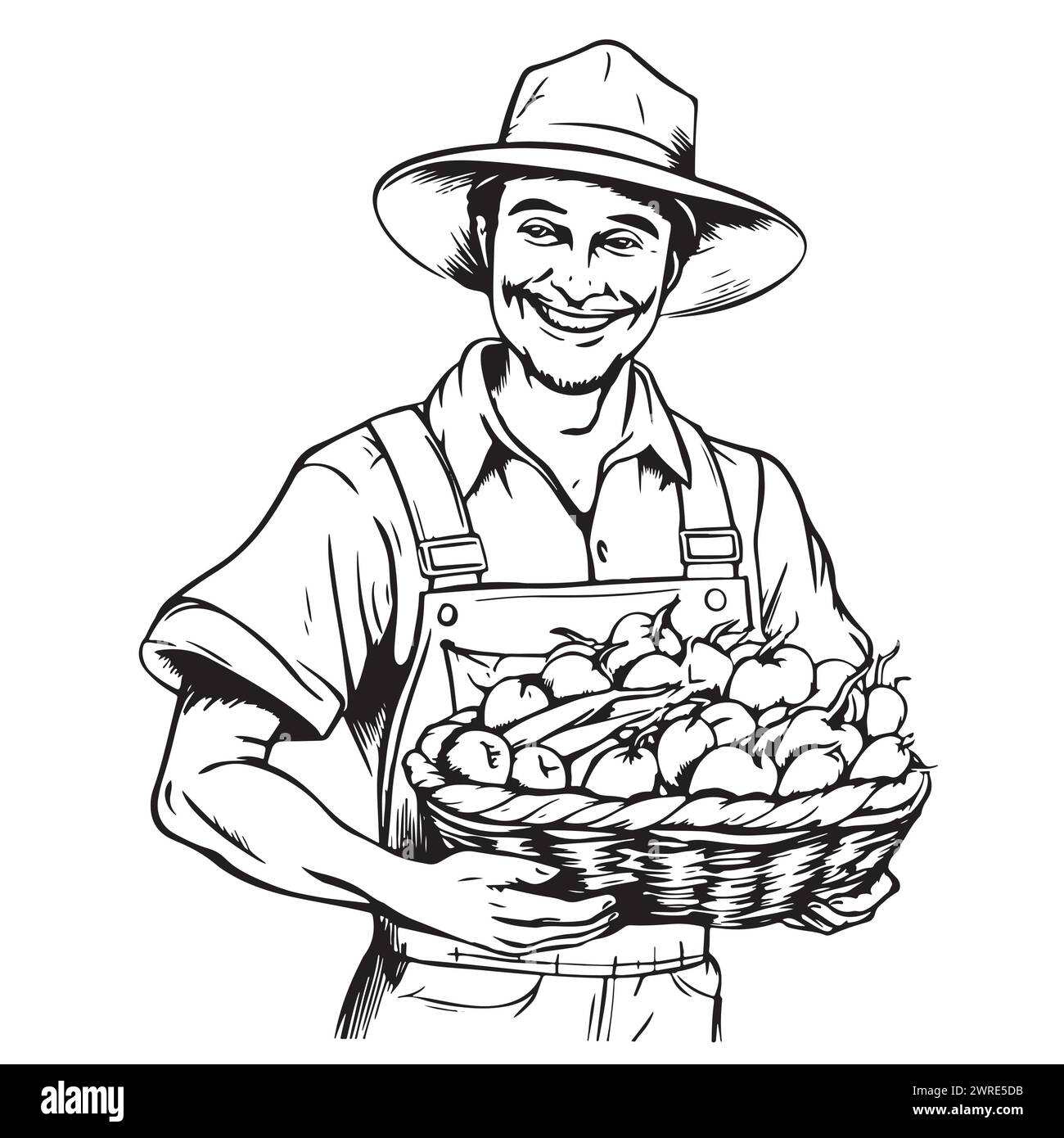 Vintage farmer illustration Stock Vector Images - Alamy