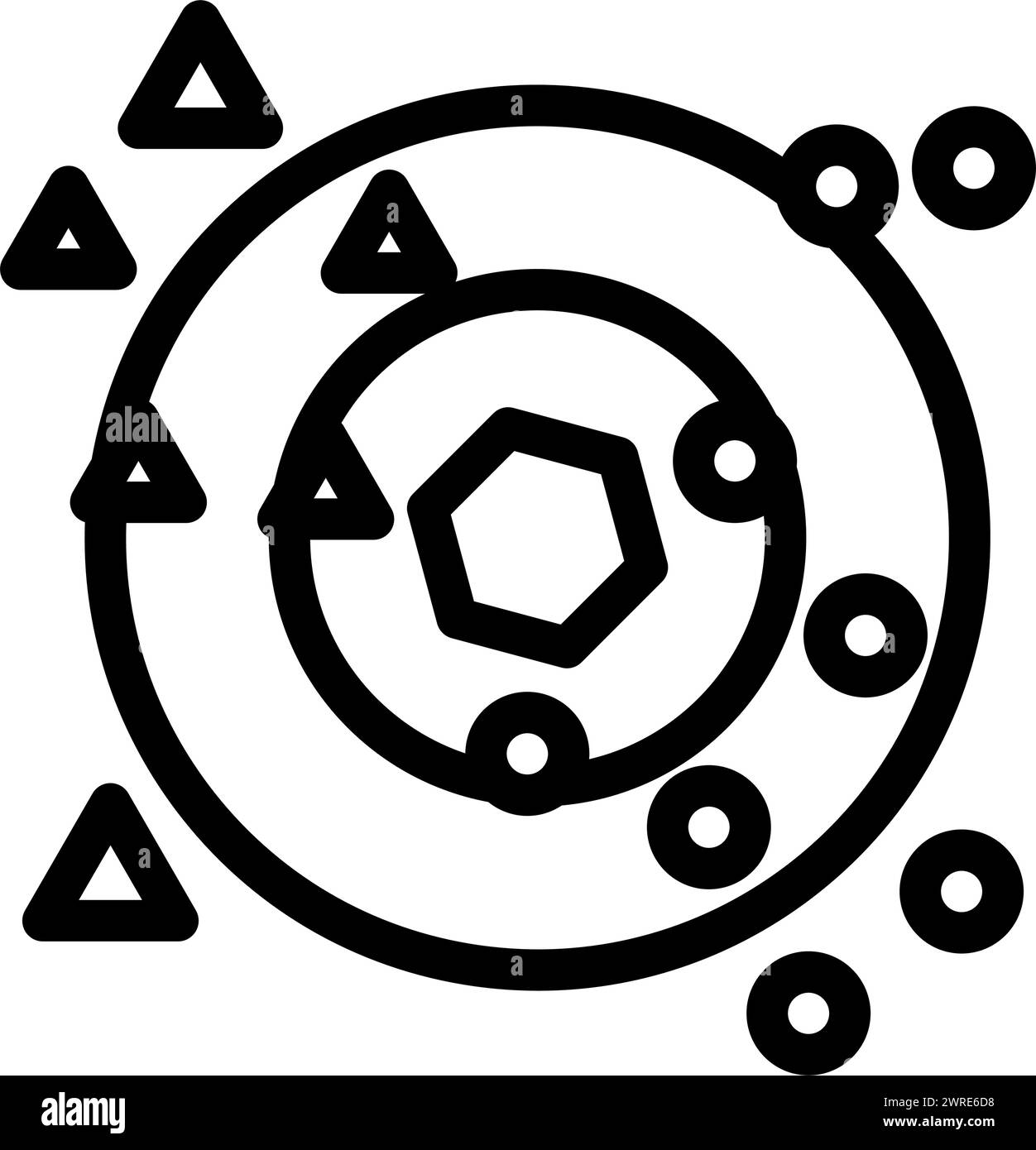 nearest neighbors knn algorithm line icon vector illustration Stock ...
