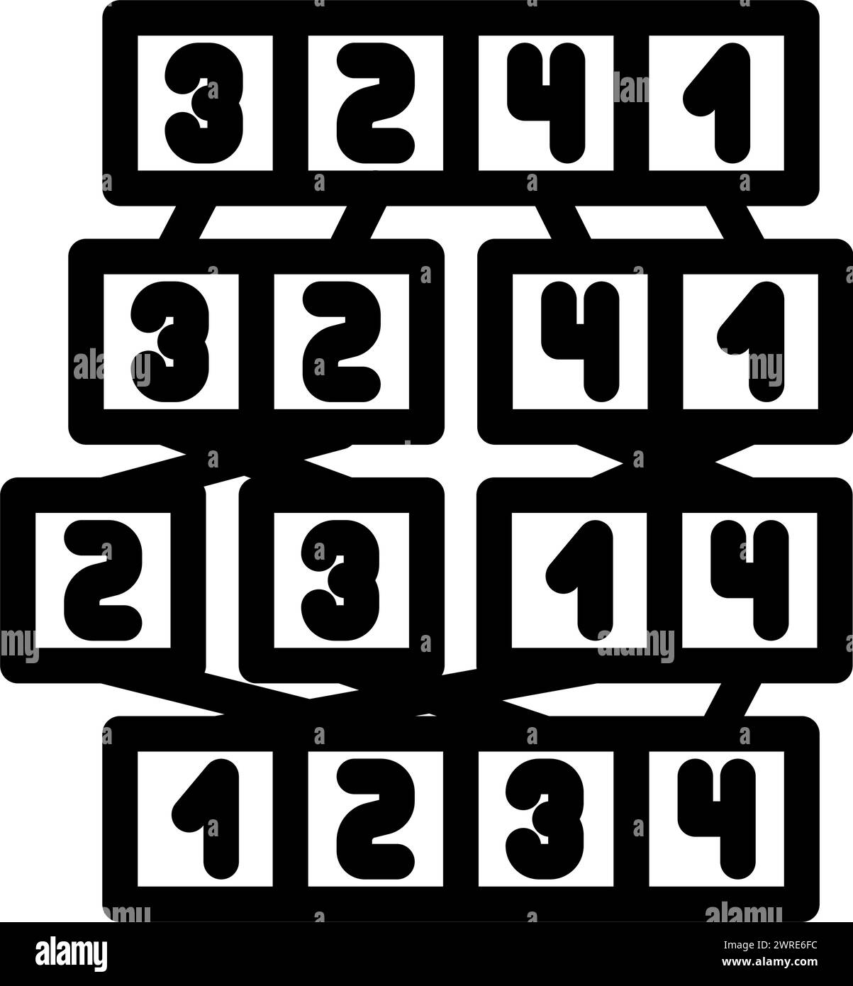 mergesort algorithm line icon vector illustration Stock Vector Image ...