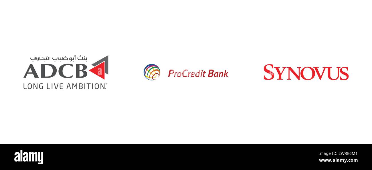 Abu Dhabi Commercial Bank, Synovus, ProCredit Bank. Vector brand logo ...