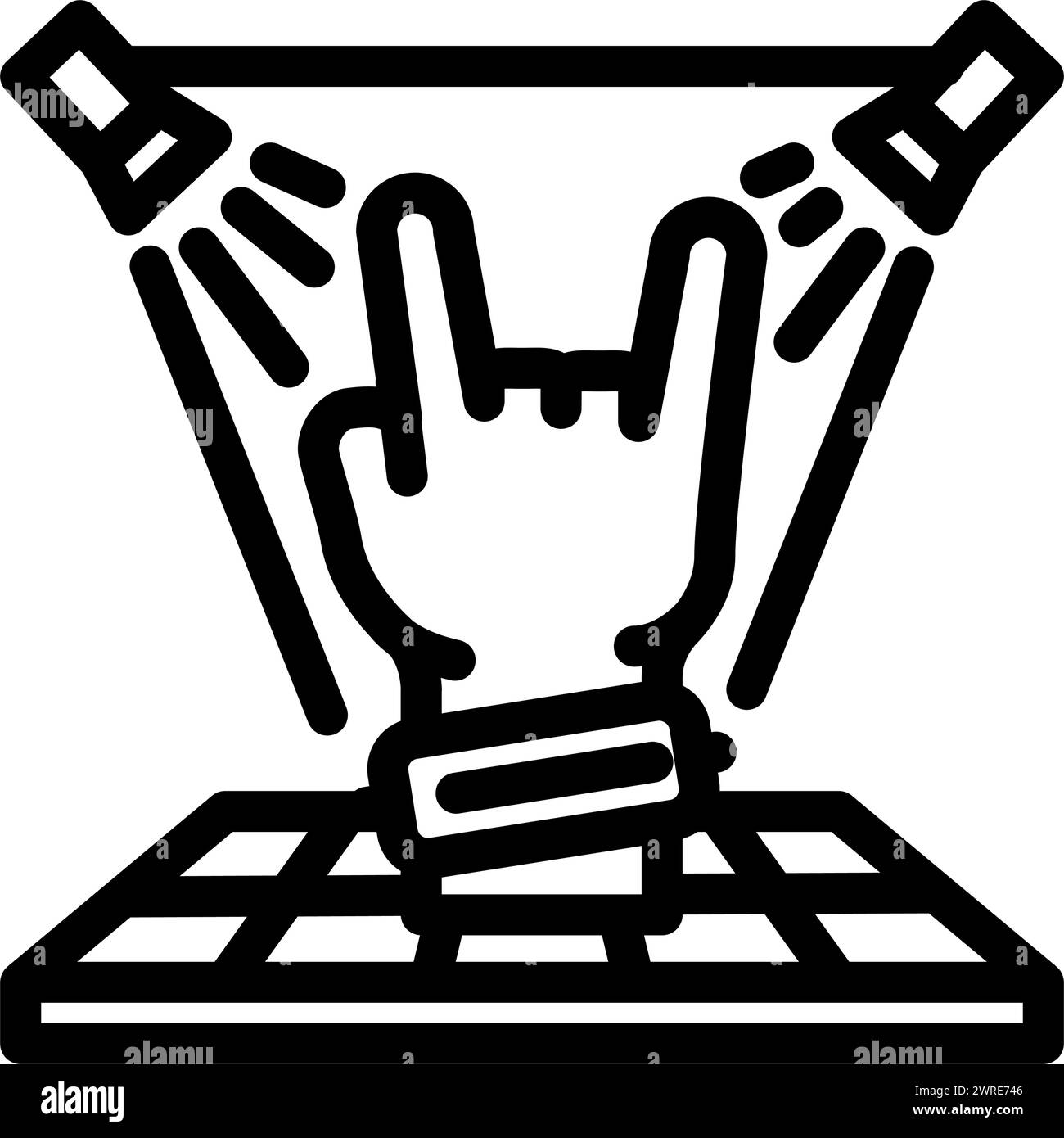 dance floor disco party line icon vector illustration Stock Vector