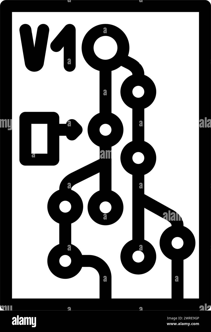 version control technical writer line icon vector illustration Stock Vector