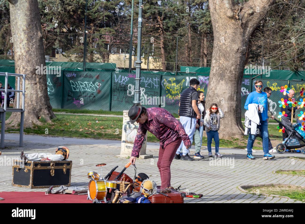 10 march 2024, Skopje, North Macedonia Central Park activity for
