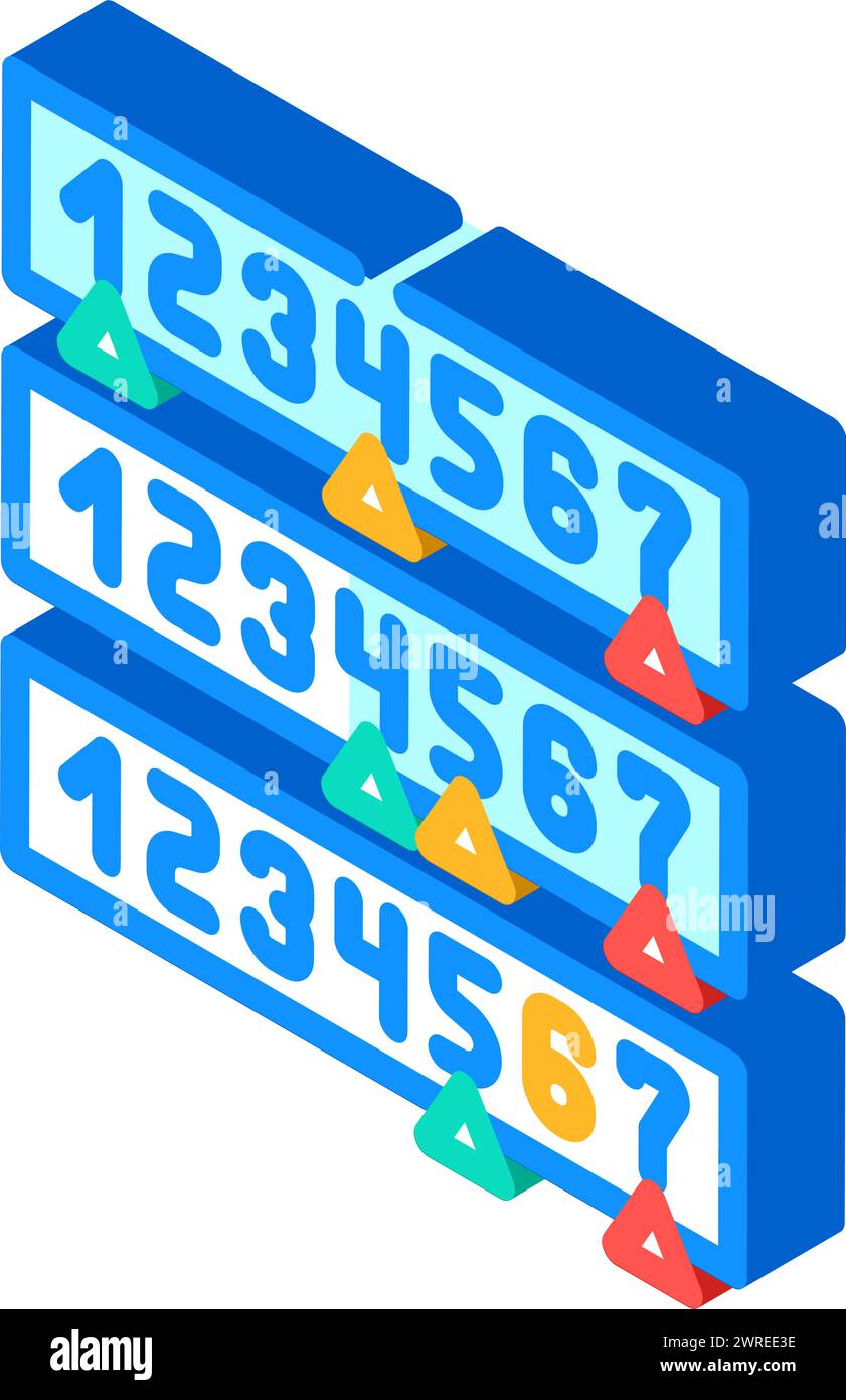 binary search algorithm isometric icon vector illustration Stock Vector ...