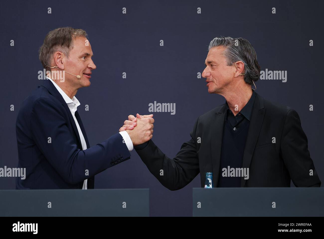 Leipzig, Germany. 12th Mar, 2024. Oliver Blume (l), Chairman of the ...