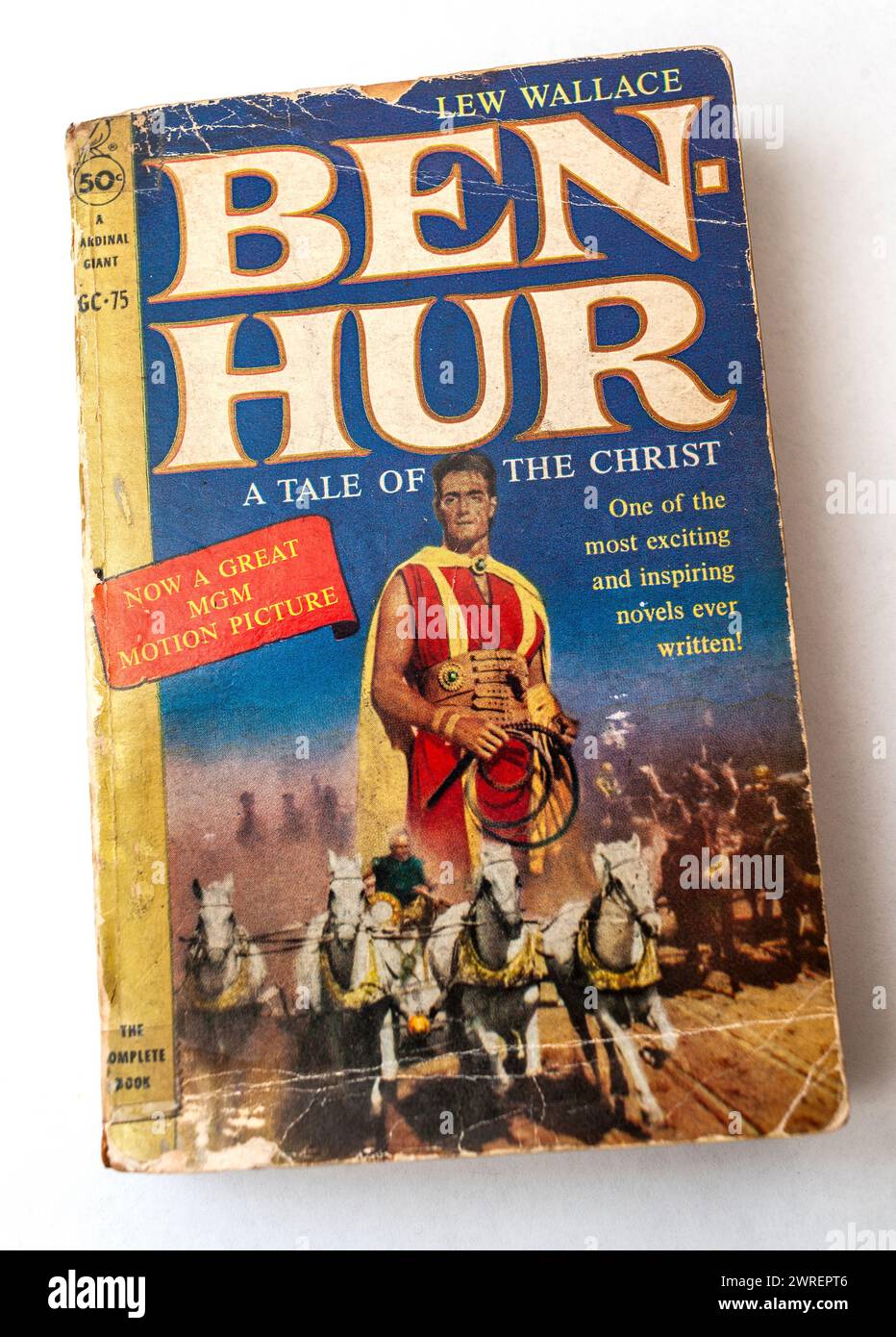 Pulp paperback book of Lew Wallace’s “Ben-Hur A Tale of the Christ” seen on Thursday, March 7, 2024. The paperback dates from 1960 while the novel was from 1880. (© Richard B. Levine) Stock Photo