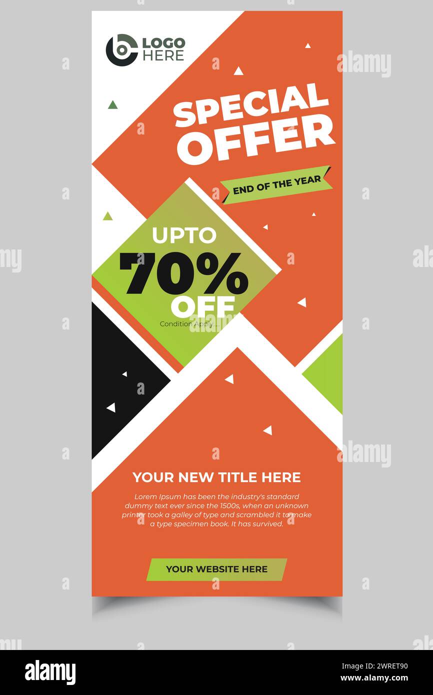 Sale roll up banner template design big special offer to 70% off vector illustration Stock Vector