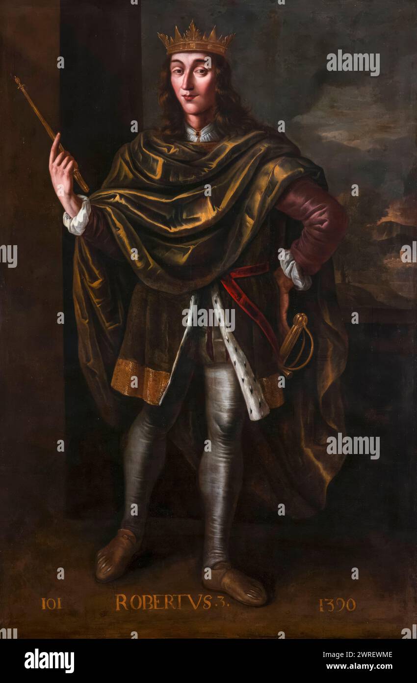 Robert III of Scotland (circa 1337-1406) born John Stewart, King of Scots 1390-1406, portrait painting in oil on canvas by Jacob Jacobsz de Wet II, 1684-1686 Stock Photo