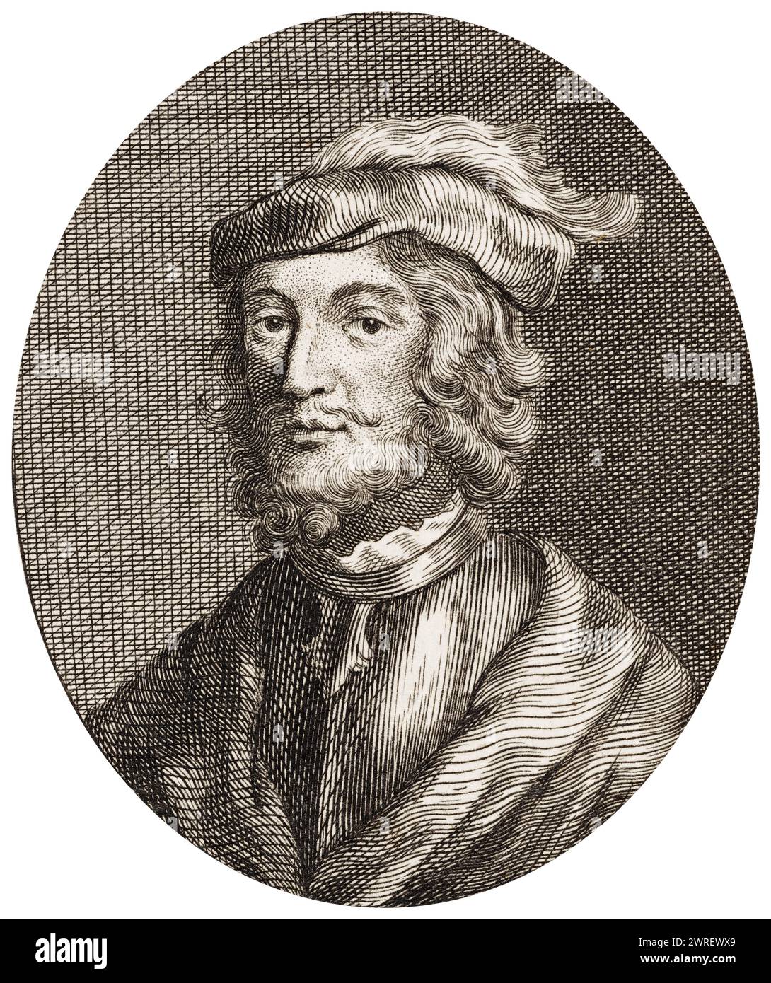 David II of Scotland (1324-1371), King of Scotland 1329-1371, portrait engraving by Alexander Bannerman, 1750-1780 Stock Photo