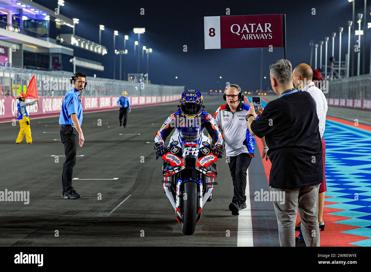 LUSAIL, QATAR - MARCH 10: Miguel Oliveira of Trackhouse Racing arrive ...
