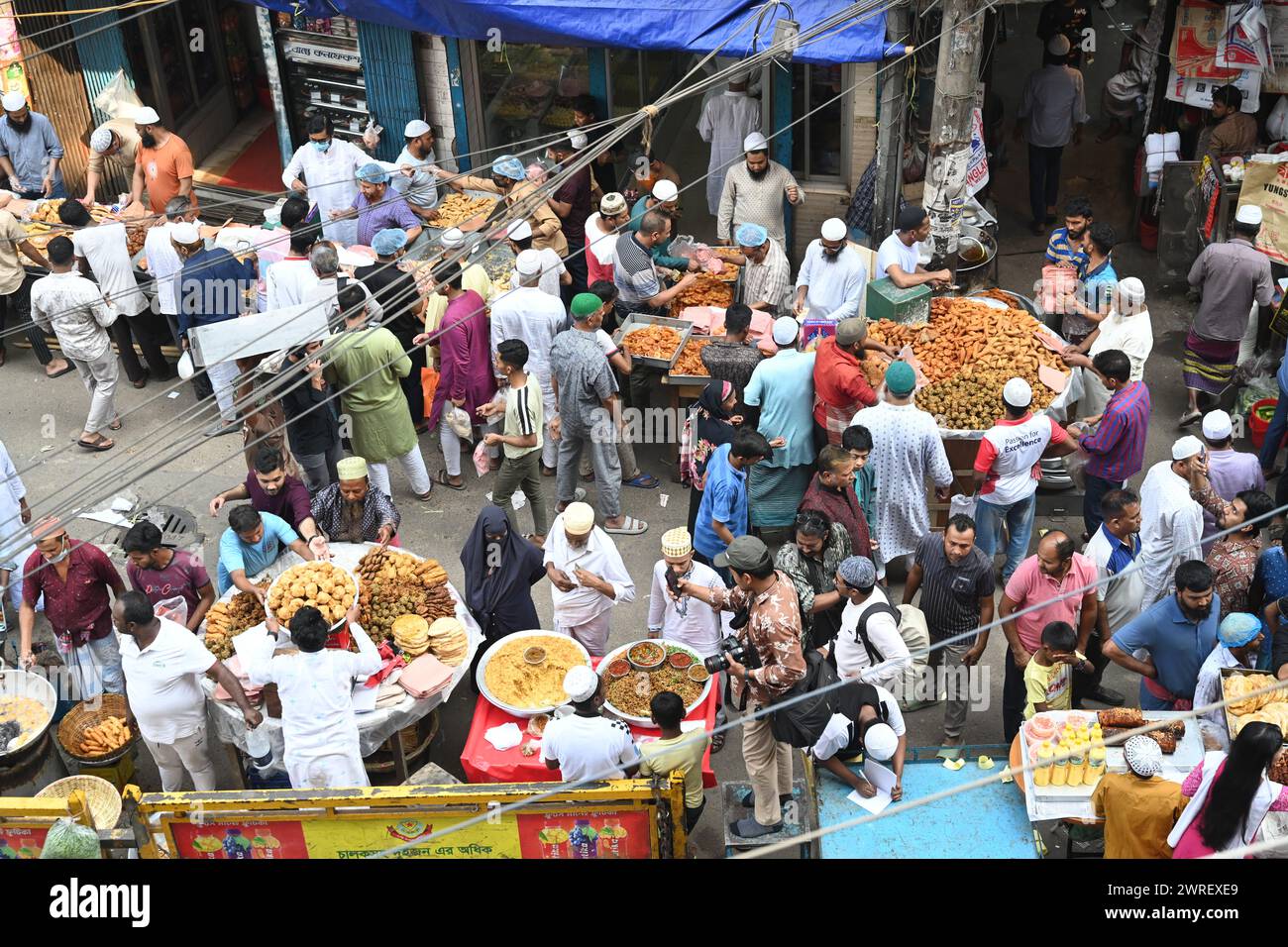 Street vendor sells iftar foods for breaking the daytime fast of holy