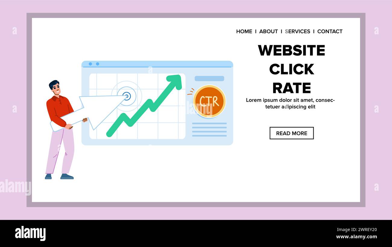 Review website click rate vector programmatic arrow hi-res stock ...