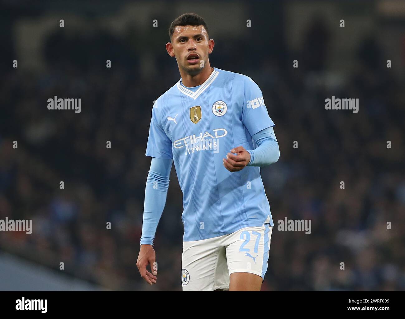 Matheus Nunes of Manchester City. - Manchester City v F.C. Copenhagen, UEFA Champions League, Round Of 16, 2nd Leg, Etihad Stadium, Manchester, UK. - 6th March 2024. Editorial Use Only - DataCo restrictions apply. Stock Photo