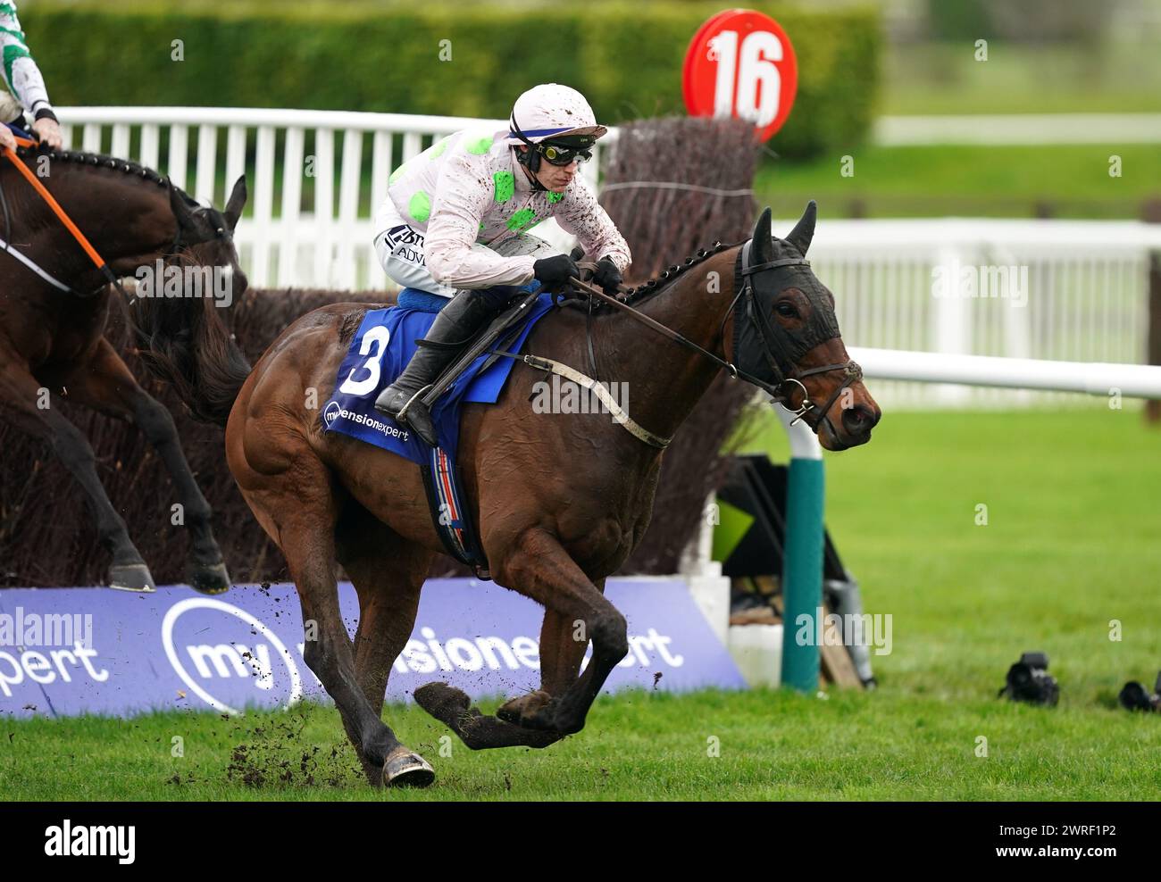 Gaelic Warrior ridden by Paul Townend on their way to winning the My Pension Expert Arkle Challenge Trophy Novices' Chase on day one of the 2024 Cheltenham Festival at Cheltenham Racecourse. Picture date: Tuesday March 12, 2024. Stock Photo