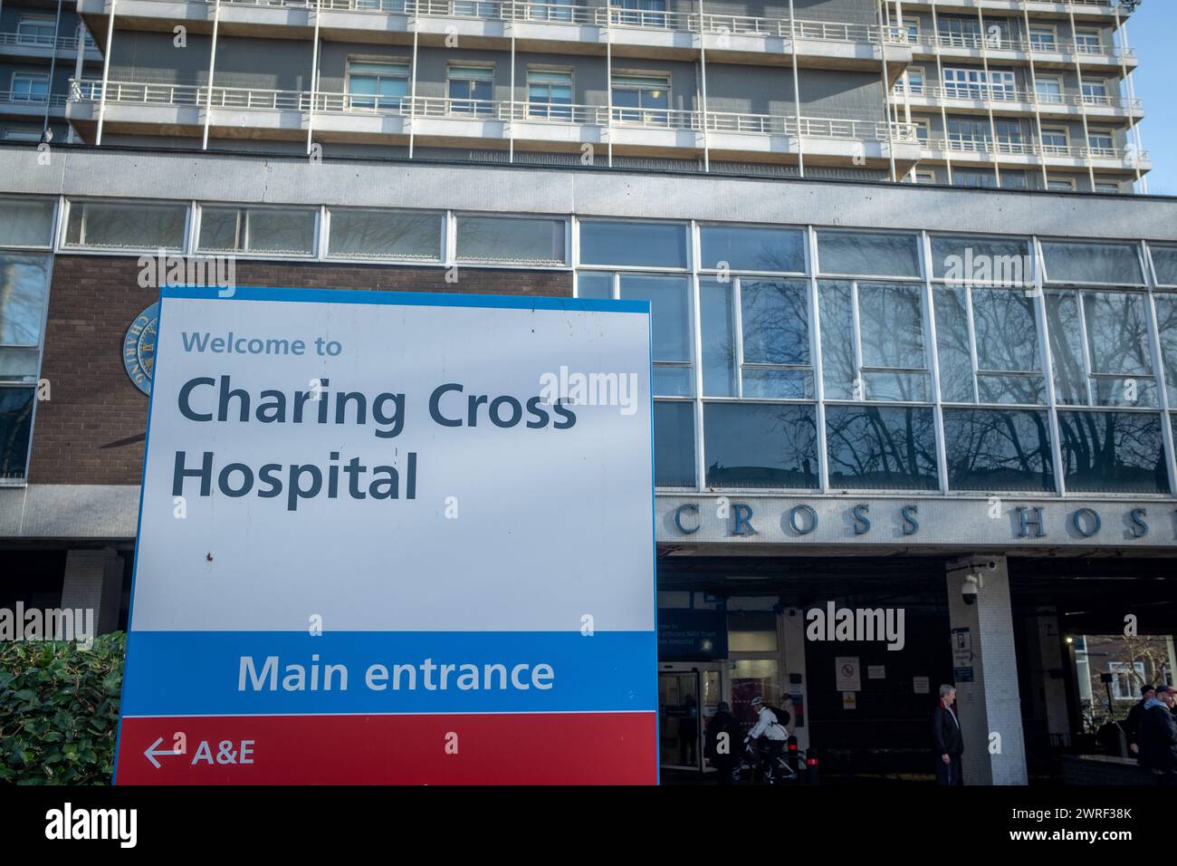 LONDON FEBRUARY 4, 2024 Charing Cross Hospital on Fulham Palace Road in Hammersmith, west