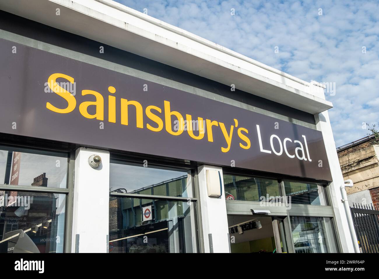 LONDON- FEBRUARY 15, 2024: Sainsbury's Local branch in west London- large British supermarket brand Stock Photo