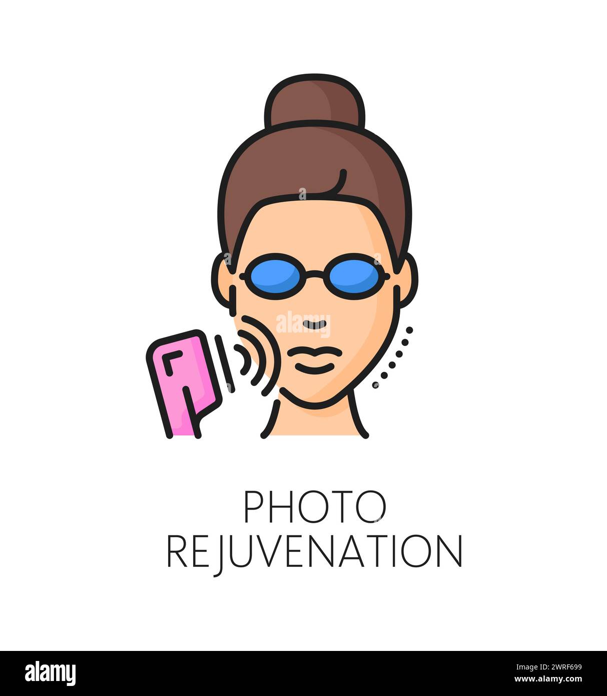 Photo rejuvenation cosmetology and mesotherapy, face care thin line