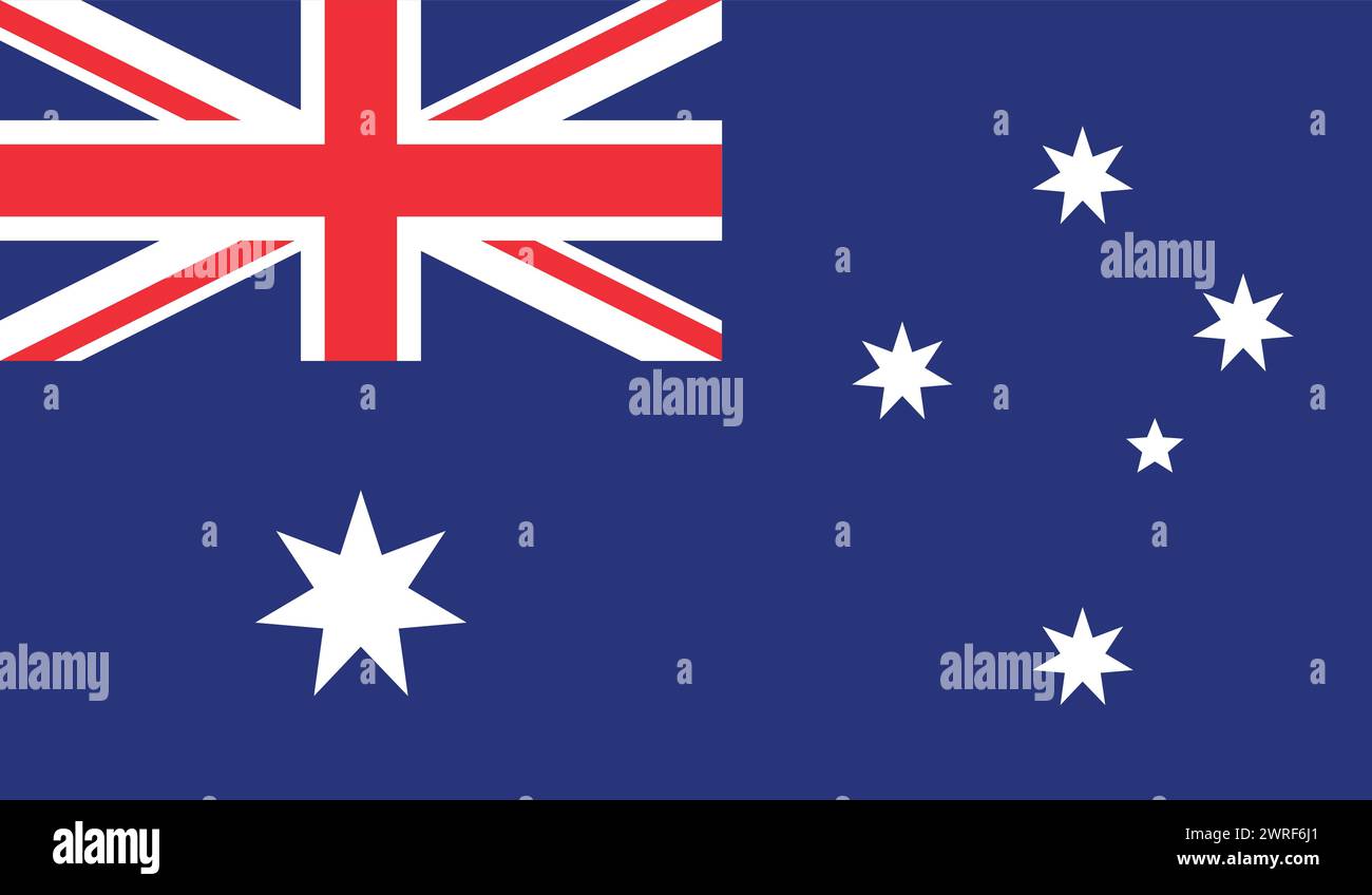 The flag of Australia. Vector illustration. Stock Vector