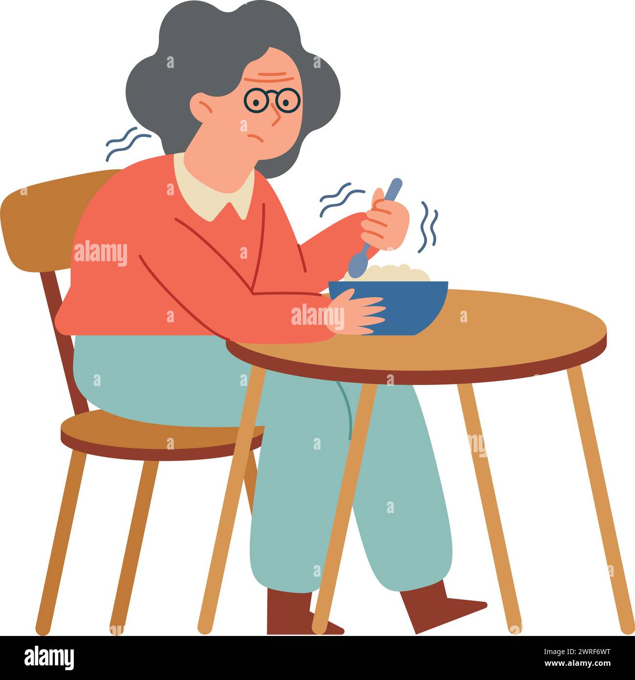 parkinson woman eating Stock Vector Image & Art - Alamy