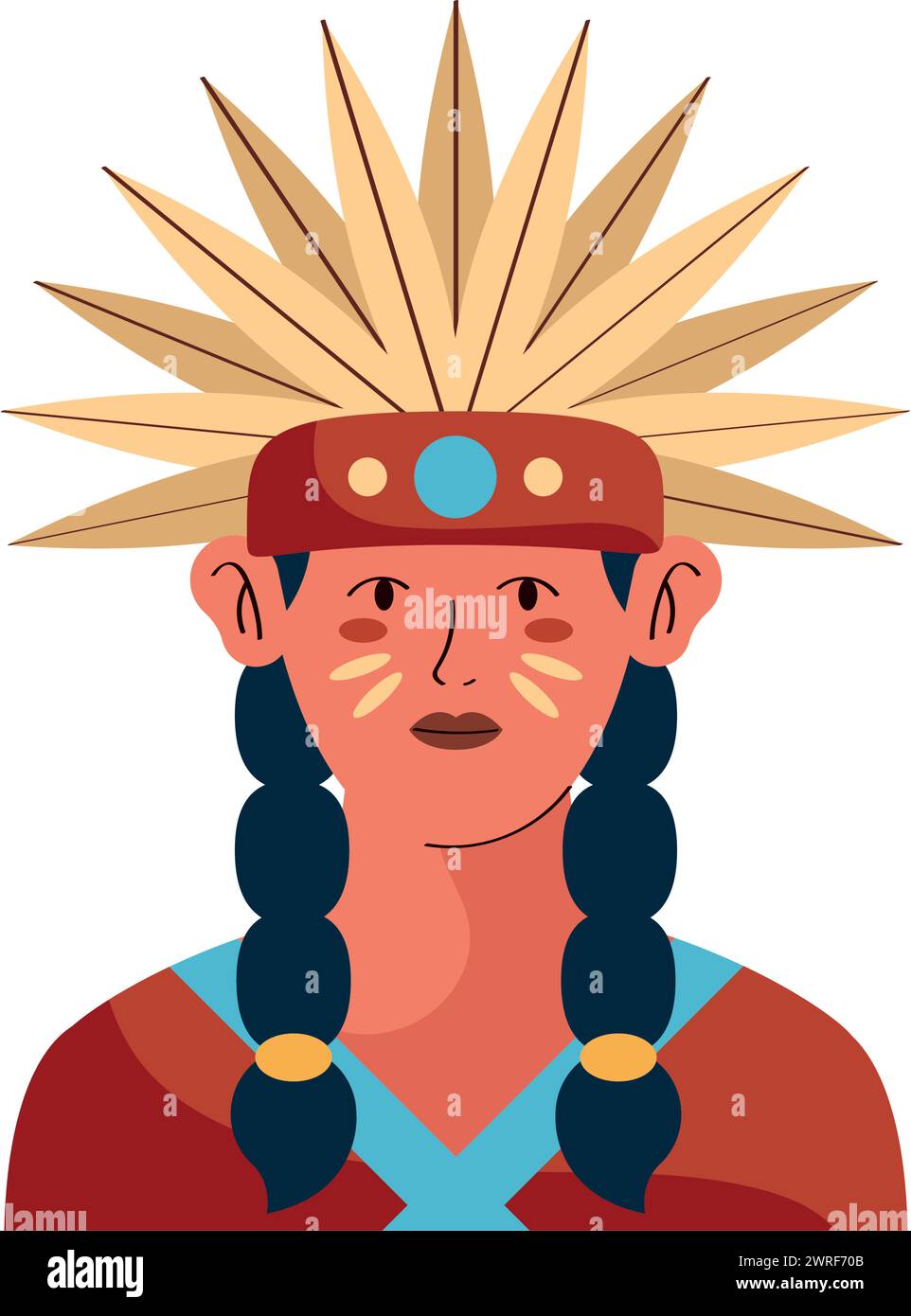 native american girl portrait Stock Vector Image & Art - Alamy