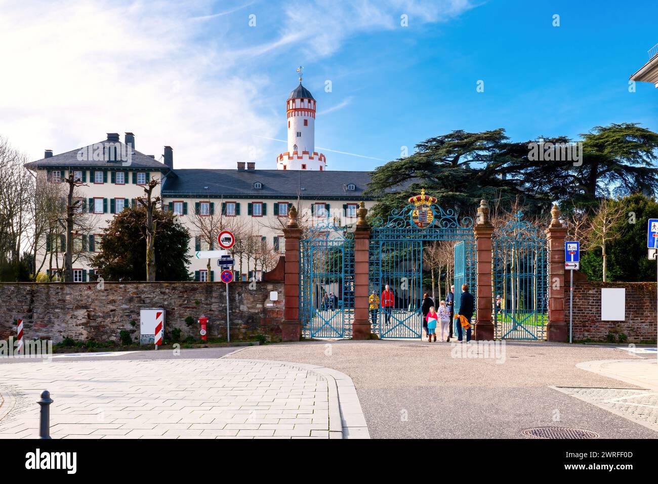 View of the entrance to Bad Homburg Castle, Hesse, Germany Stock Photo