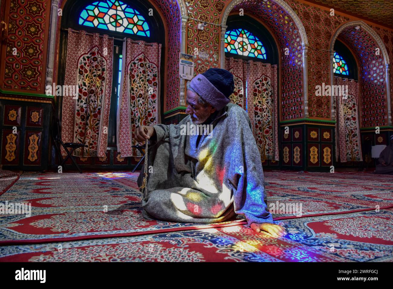 Srinagar, India. 12th Mar, 2024. A Kashmiri Muslim prays inside the ...