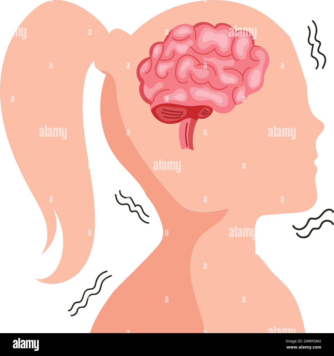 parkinson sad woman Stock Vector