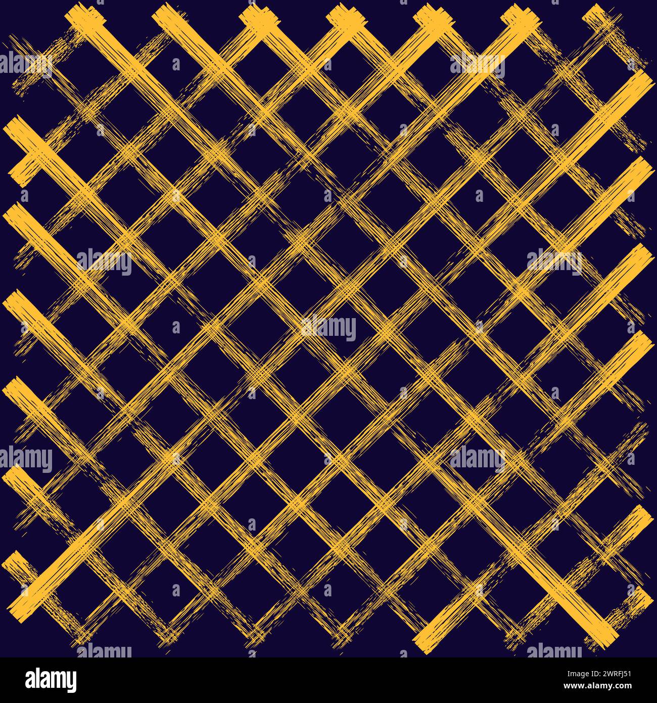 Vector hand drawn cute checkered pattern. Doodle Plaid geometrical simple texture. Crossing dry brush lines. Abstract crayon pattern ideal for fabric, Stock Vector