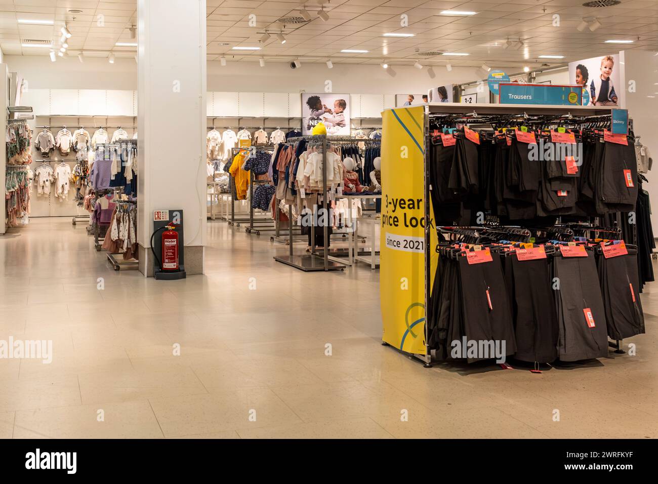 The interior of a Marks & Spencer store shop in Truro City centre in Cornwall, UK Stock Photo