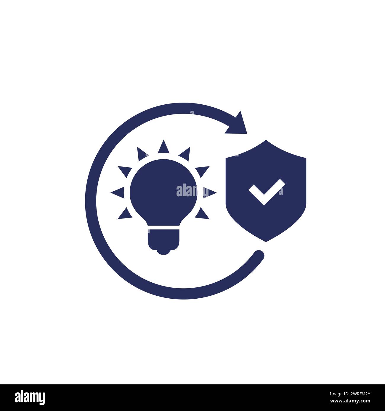patent protection, protect ideas icon Stock Vector
