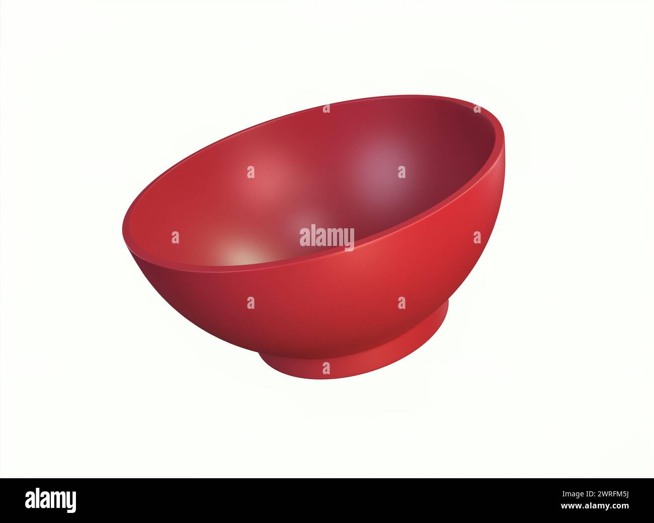 large red dish on a white background 3d rendering. Stock Photo