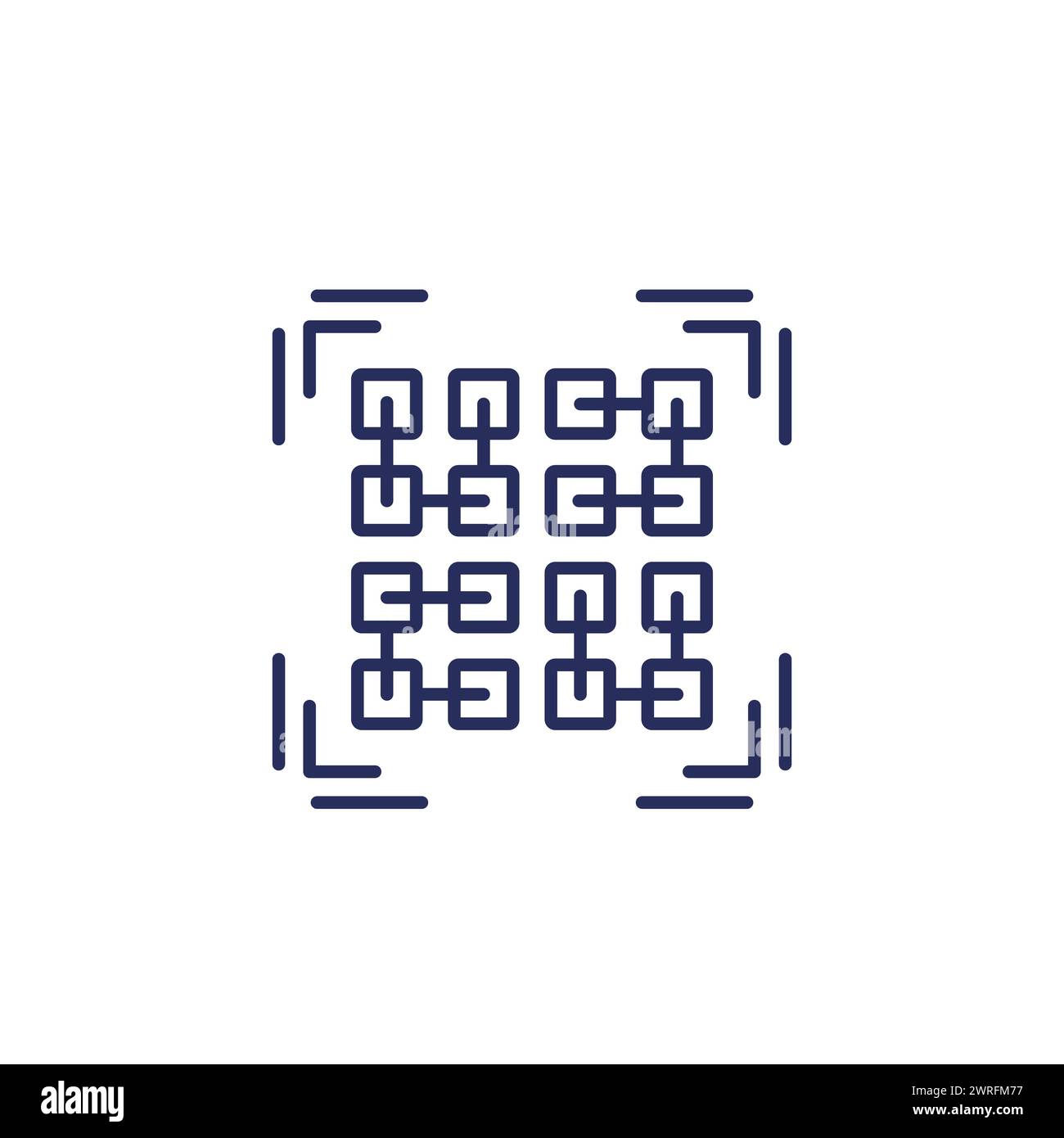pattern recognition line icon on white Stock Vector