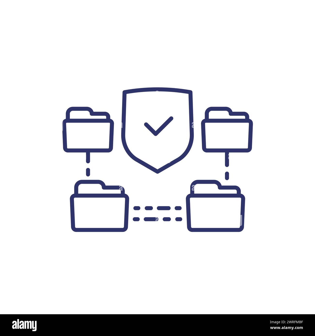 secure folders, data security line icon Stock Vector