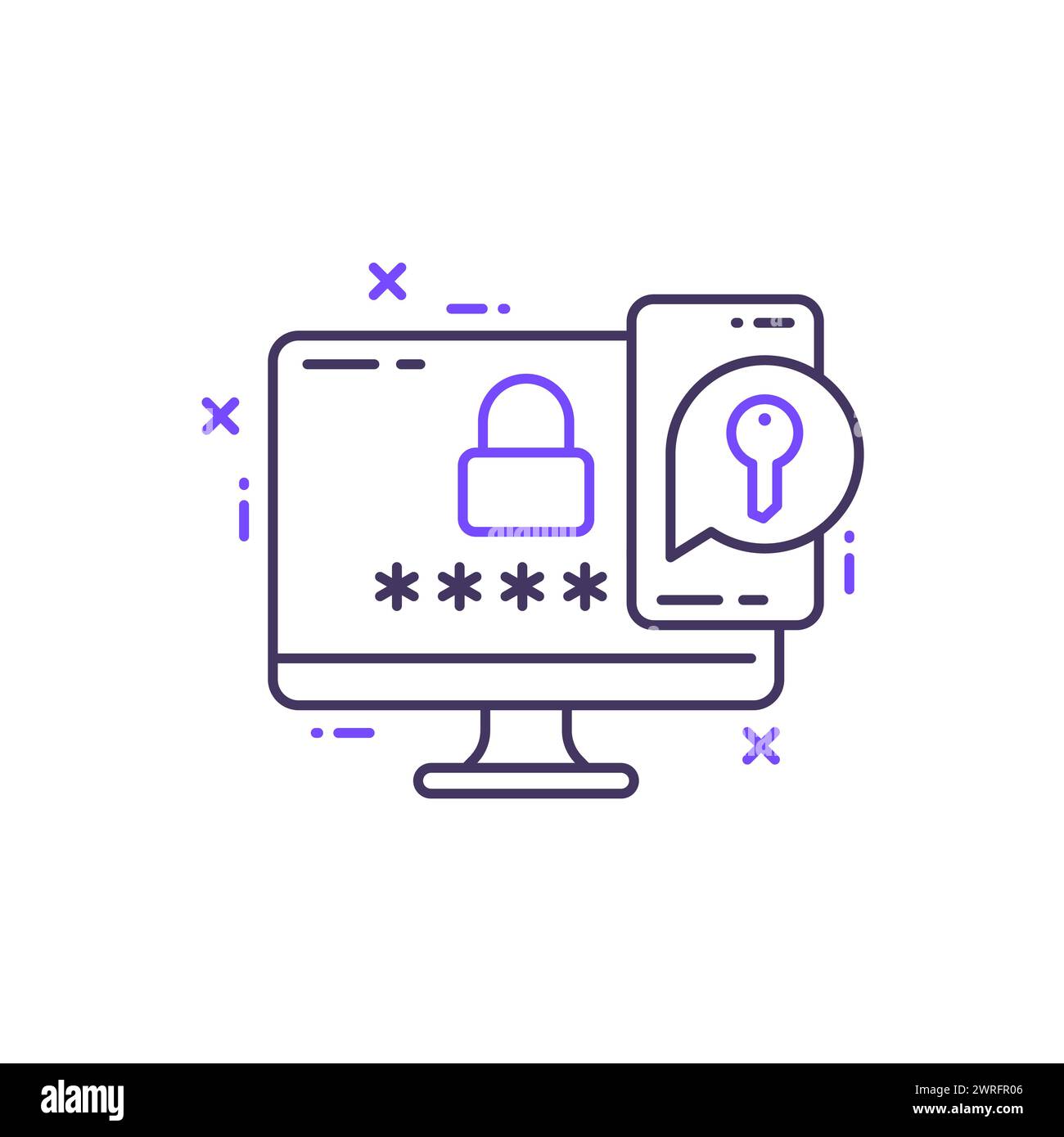 two factor authentication line icon Stock Vector Image & Art - Alamy