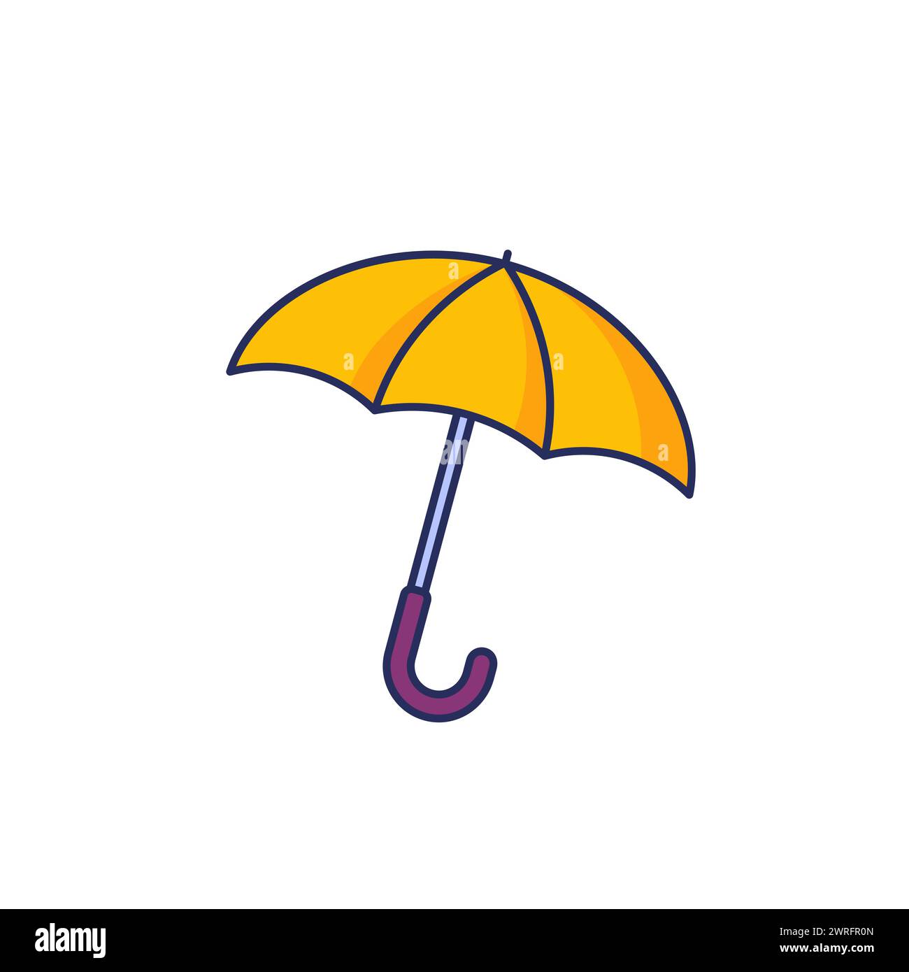 umbrella icon on white with outline Stock Vector