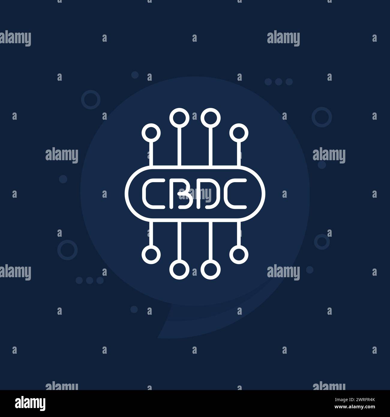CBDC, digital currency line icon, vector Stock Vector