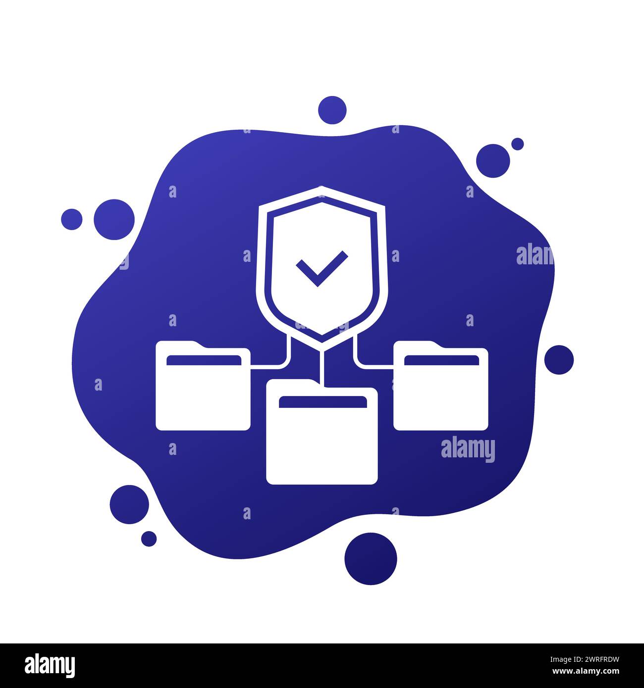 secure folders icon with a shield, vector Stock Vector