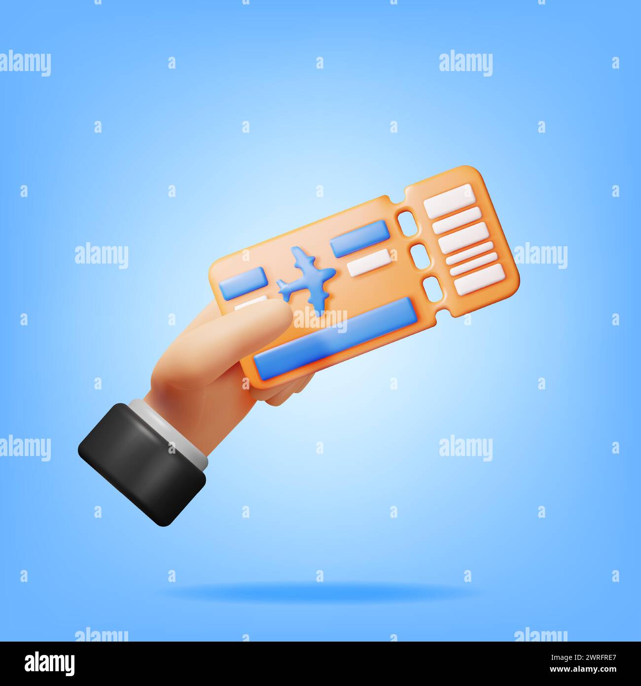 3d Airline Ticket or Boarding Pass in Hand Stock Vector Image & Art - Alamy