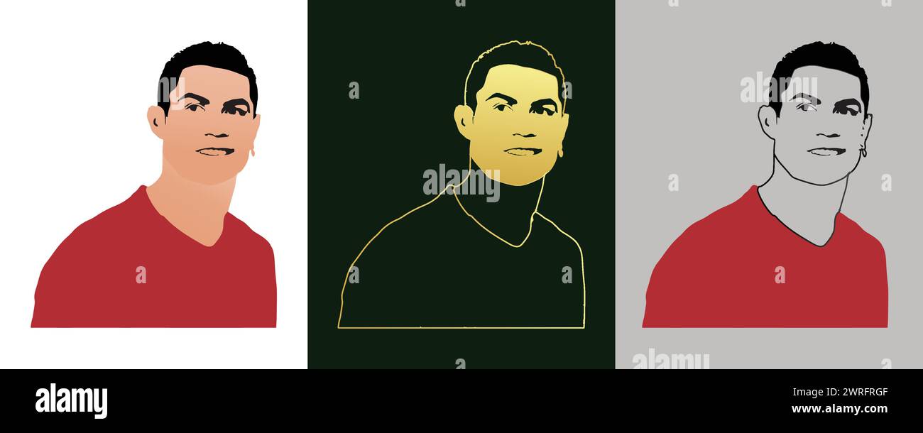 Cristiano Ronaldo football player Vector Illustration Abstract image Stock Vector