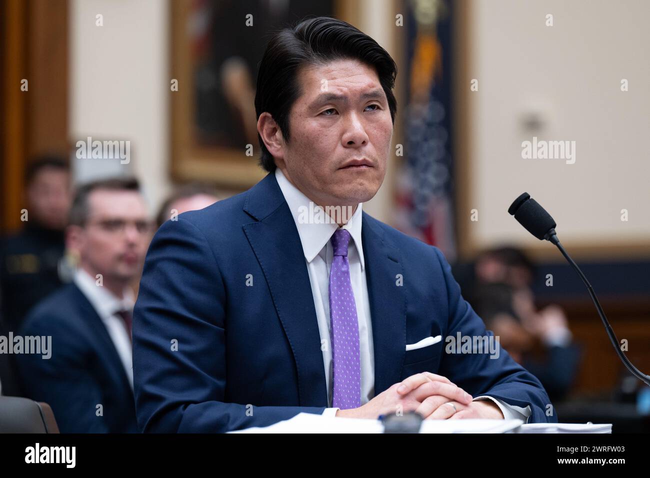Washington, United States Of America. 12th Mar, 2024. Robert K Hur, Special Counsel, testifies before the United States House Committee on the Judiciary concerning his report “Report of the Special Counsel on the Investigation Into Unauthorized Removal, Retention, and Disclosure of Classified Documents Discovered at Locations Including the Penn Biden Center and the Delaware Private Residence of President Joseph R. Biden, Jr” in the Rayburn House Office Building on Capitol Hill in Washington, DC on Tuesday, March 12, 2024.Credit: Annabelle Gordon/CNP/Sipa USA Credit: Sipa USA/Alamy Live News Stock Photo