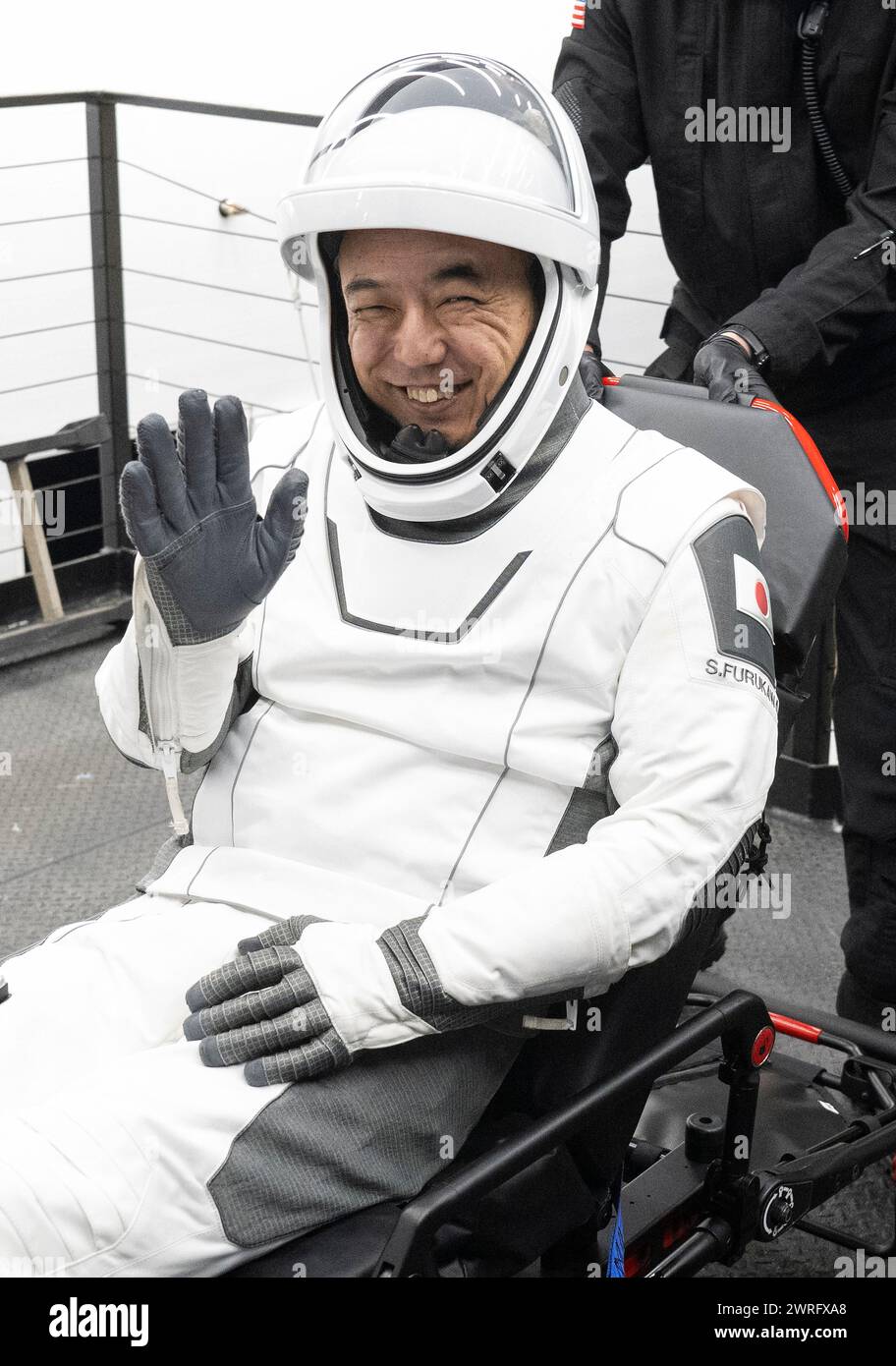 2024 Japan Hi Res Stock Photography And Images Alamy   Pensecola United States Of America 12th Mar 2024 Pensecola United States Of America 12 March 2024 Japan Aerospace Exploration Agency Astronaut Satoshi Furukawa Waves After Being Helped Out Of The Spacex Dragon Endurance Spacecraft Onboard The Megan Recovery Ship March 12 2024 Off The Coast Of Pensacola Florida Mogensen Roscosmos Cosmonaut Konstantin Borisov Nasa Astronaut Jasmin Moghbeli And Jaxa Astronaut Satoshi Furukawa Returned After Nearly 6 Months In Space Aboard The International Space Station Credit Joel Kowskynasaalamy Live News 2WRFXA8 