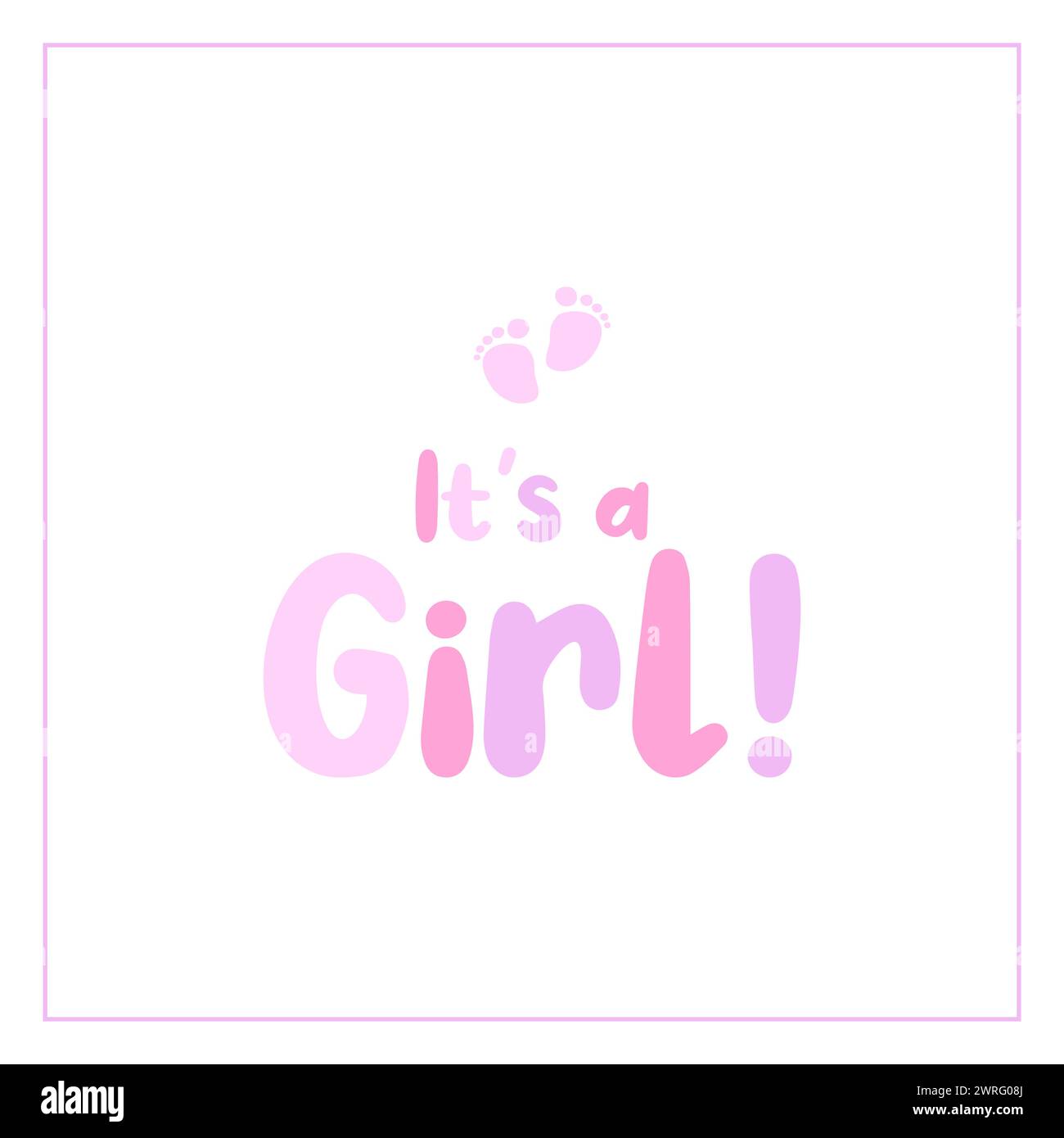 Pink baby girl shower card, birthday card background Stock Vector Image ...