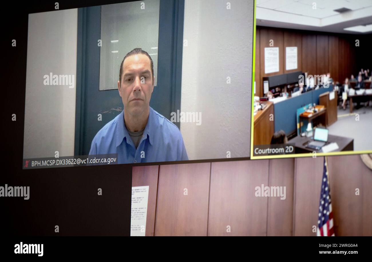 Scott Peterson appears via video call for a status hearing at San Mateo Scott Peterson appears via video call for a status hearing at San Mateo